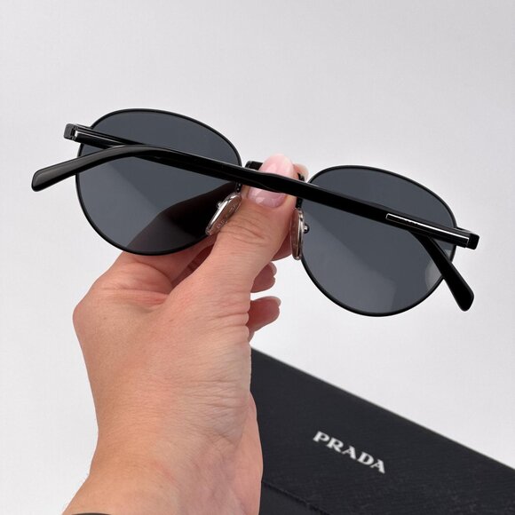 Prada PRB51S Polarized Sunglasses – Black Round Frame Black | Model 1AB5Z1 main image 10